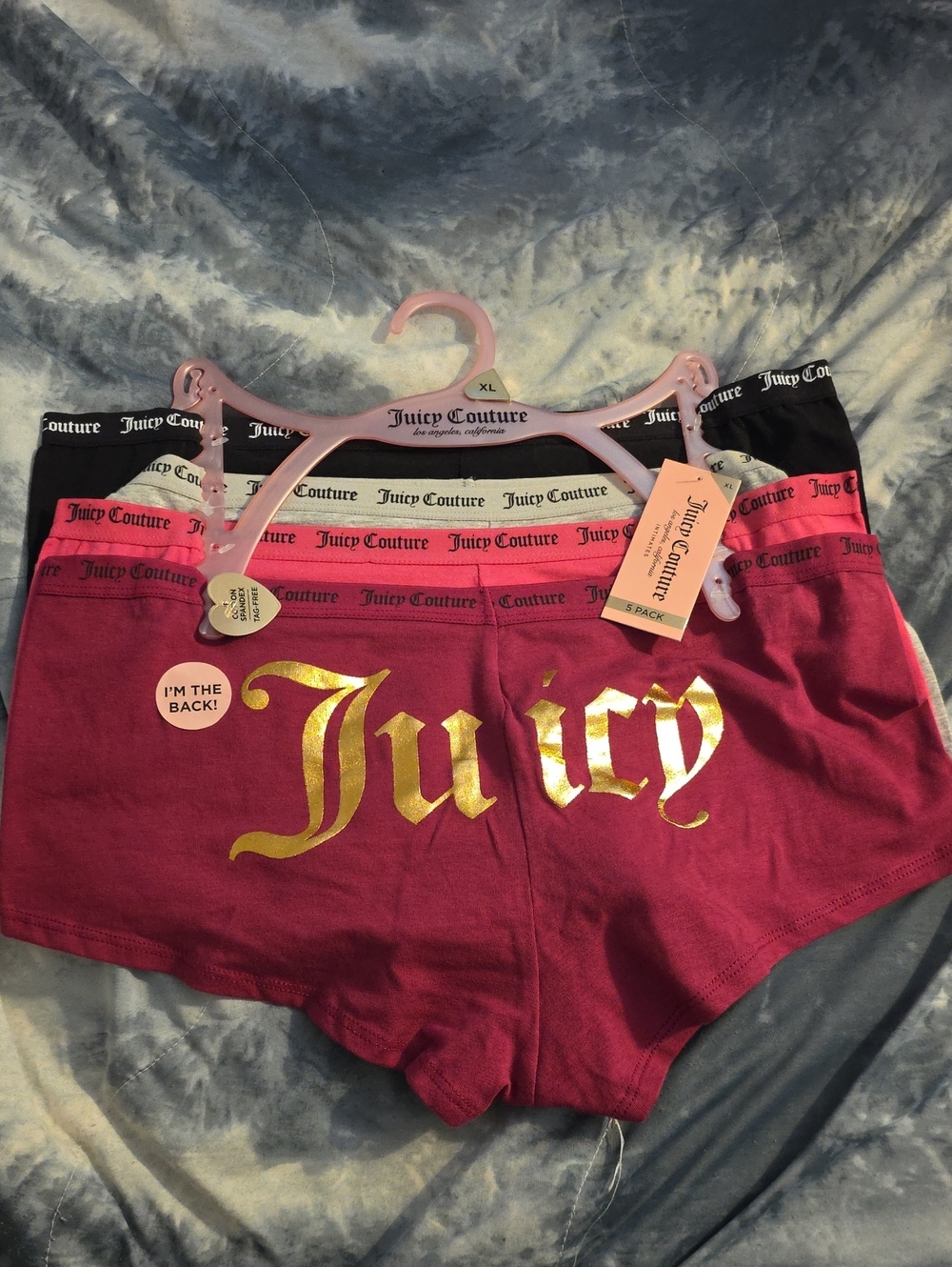 Juicy Couture womens Pink and Black Logo underwear 4-Pack